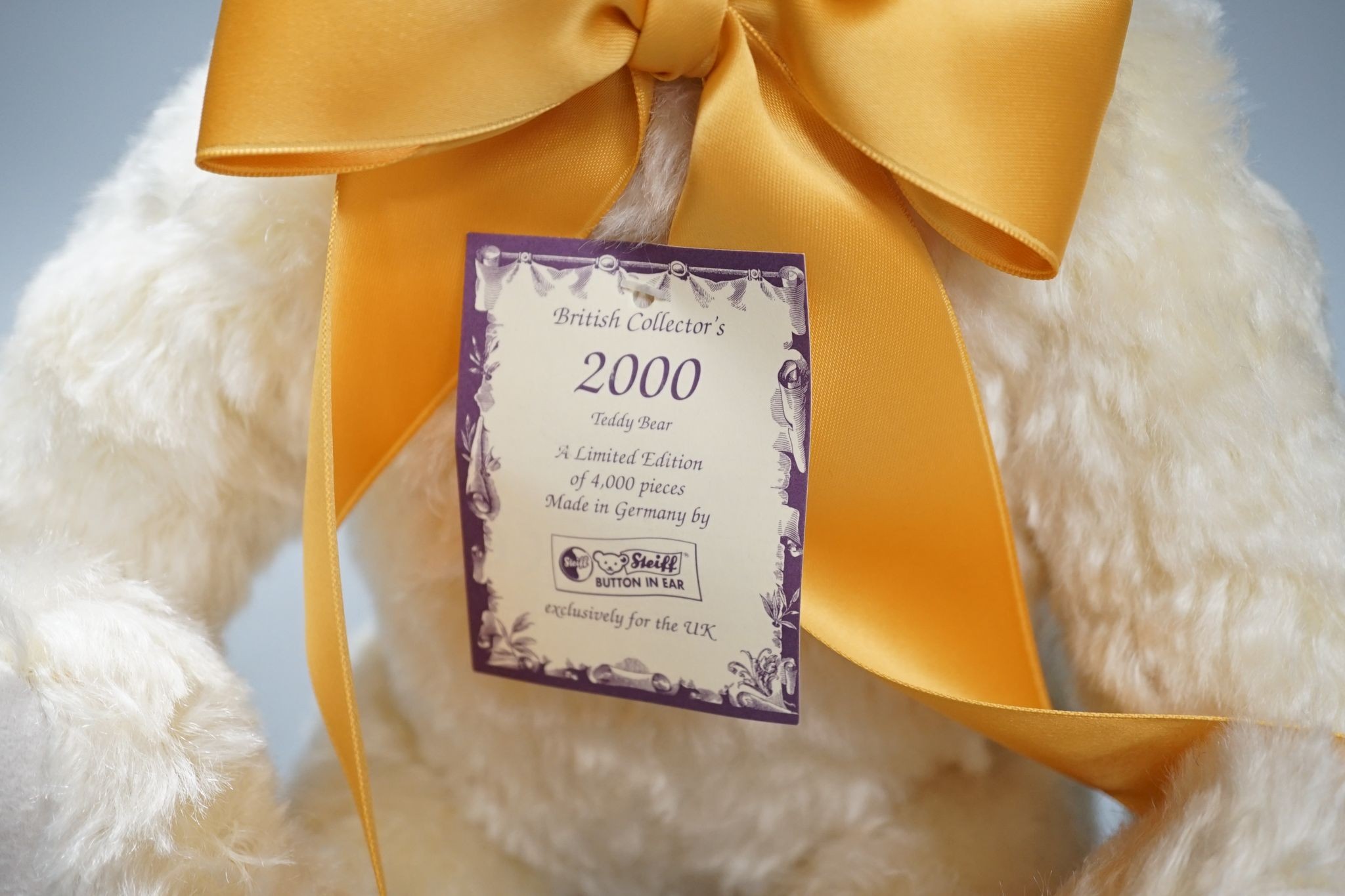 Steiff for British Collectors, teddy bear, 2000, 40cm